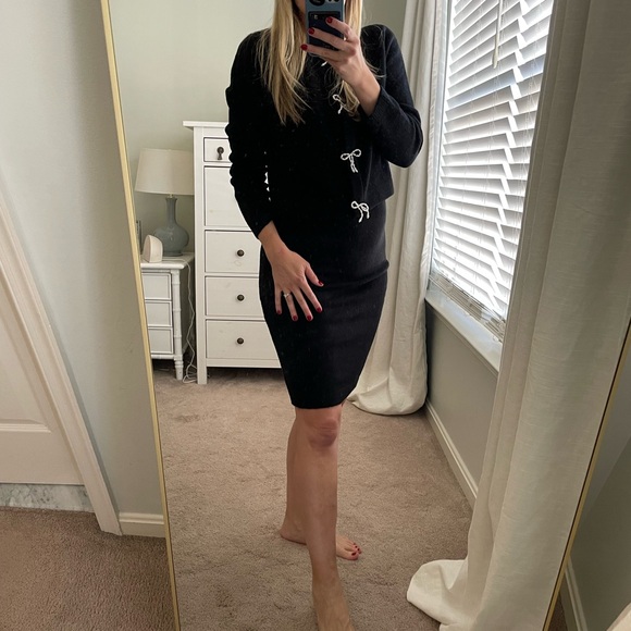 H&M Mama NWOT Sequin Bow Sweater Skirt Set - SOLD OUT size Small 4 6 S Maternity - Picture 1 of 5